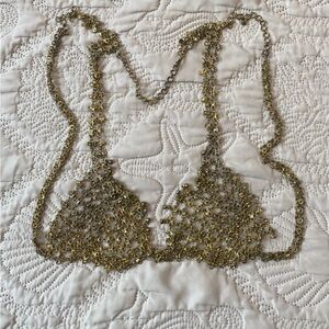 🍀VTG Gold Mesh Chain Bralette